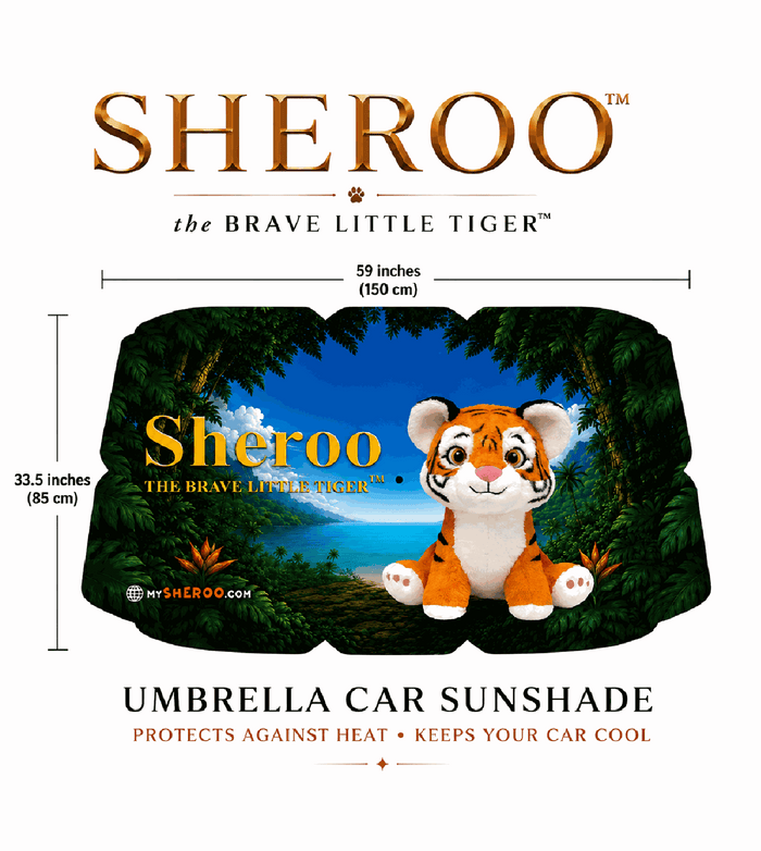 Sheroo Umbrella Car Sunshade Sheroo the Brave Little Tiger